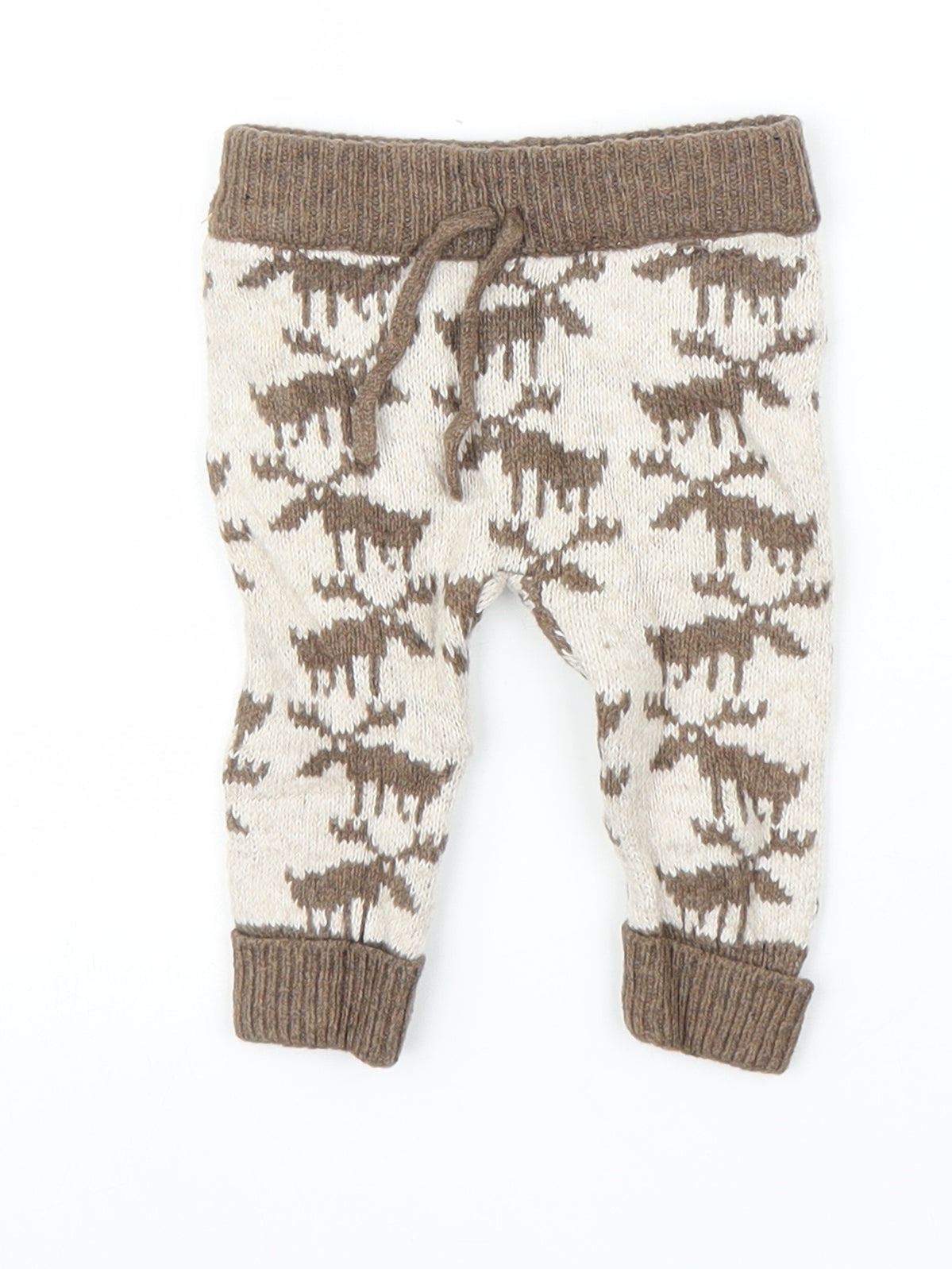 Zara Boys Brown Fair Isle  Capri Leggings Size 0-3 Months