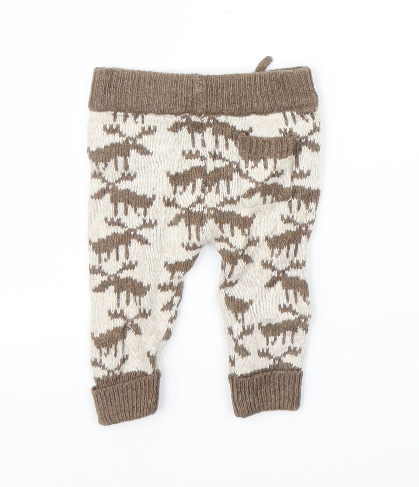 Zara Boys Brown Fair Isle  Capri Leggings Size 0-3 Months