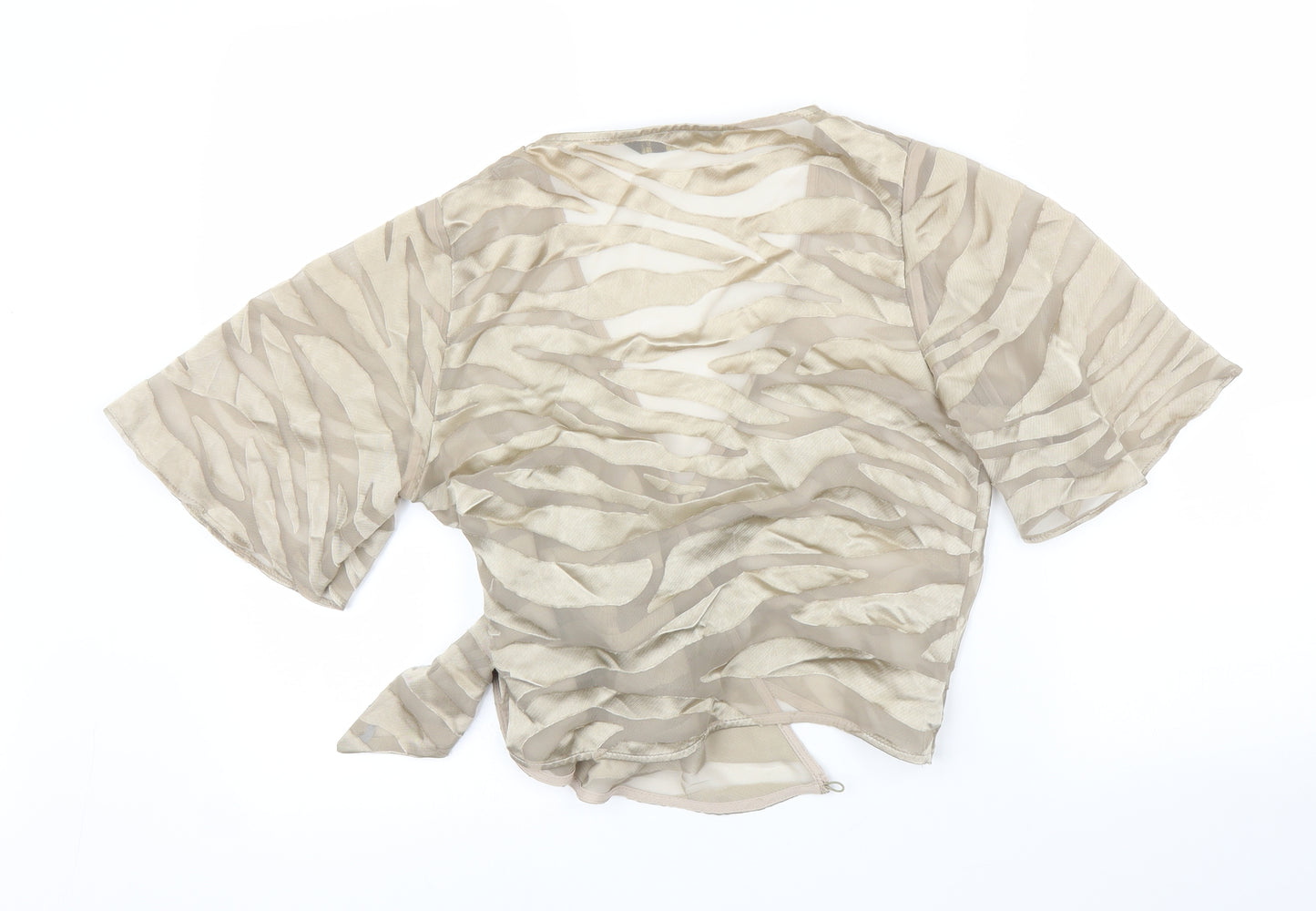 F&F Womens Gold Animal Print  Wrap Blouse Size 10  - Zebra print