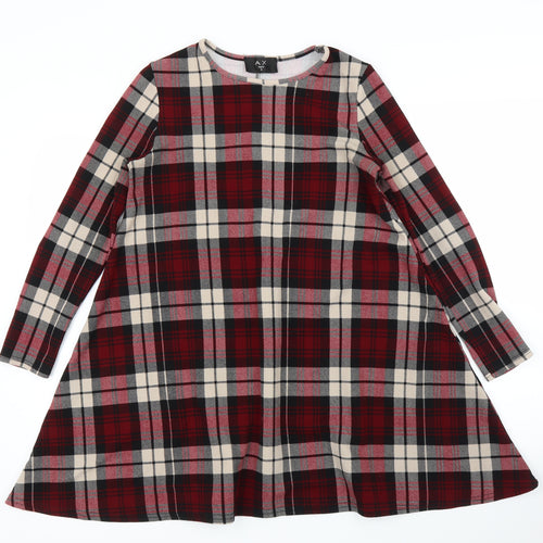 AX Paris Womens Purple Plaid  A-Line  Size S