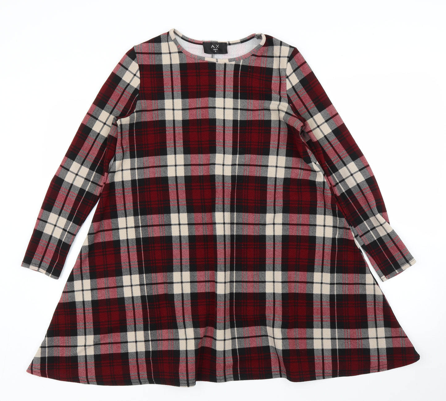 AX Paris Womens Purple Plaid  A-Line  Size S