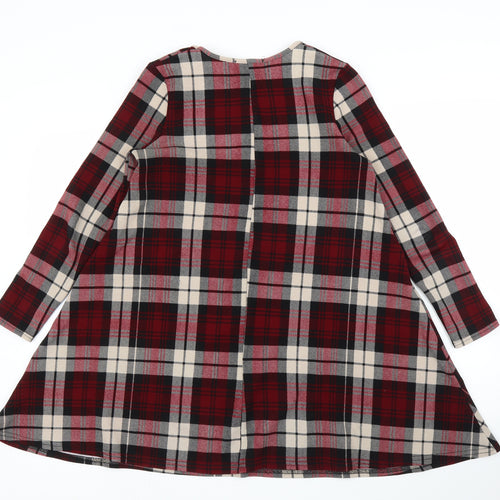 AX Paris Womens Purple Plaid  A-Line  Size S