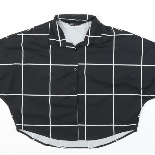 SheIn Womens Black Check  Basic Blouse Size XS