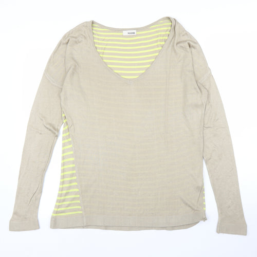 Tezenis Womens Beige Striped  Pullover Jumper Size L