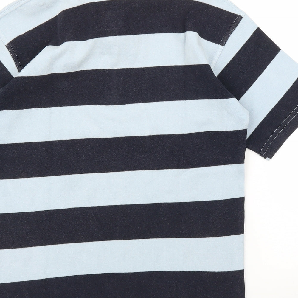 Lacoste Mens Blue Striped   Polo Size M