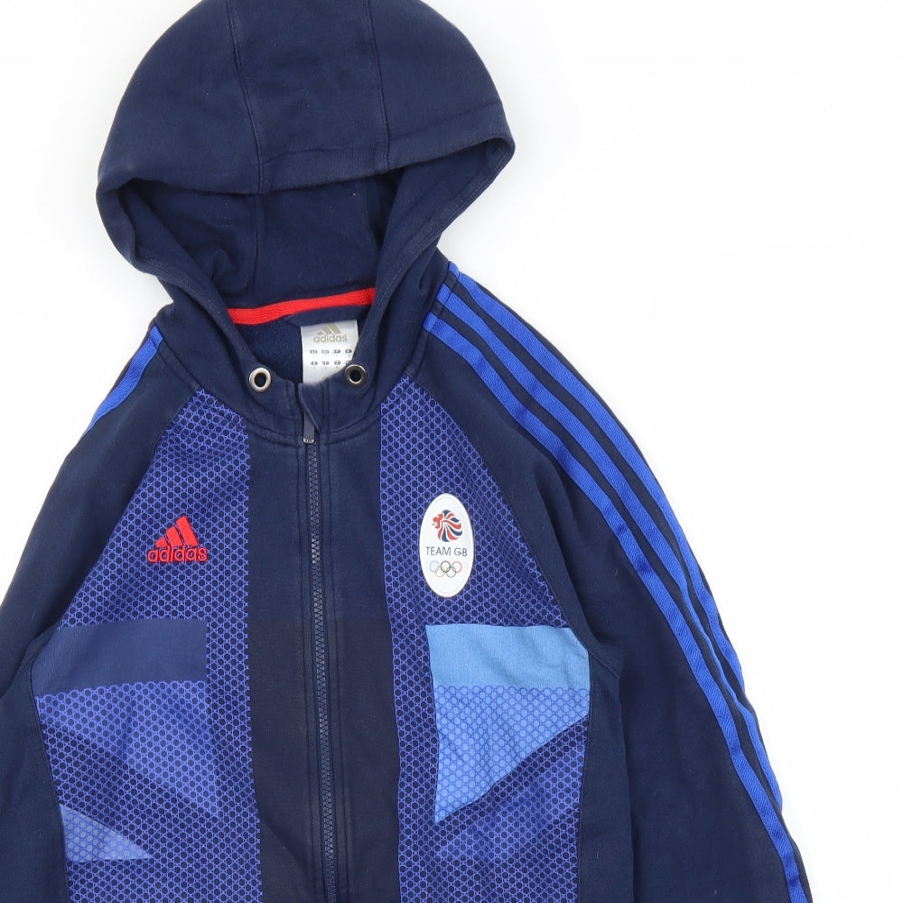 adidas Mens Blue   Full Zip Hoodie Size S  - Team GB