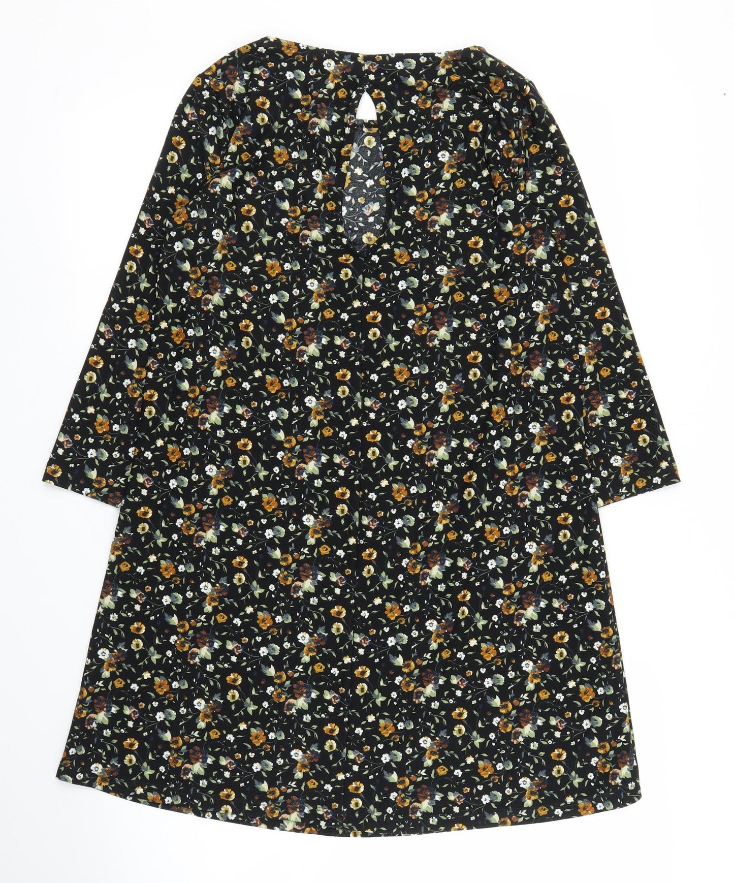 Mango Womens Black Floral  A-Line  Size S