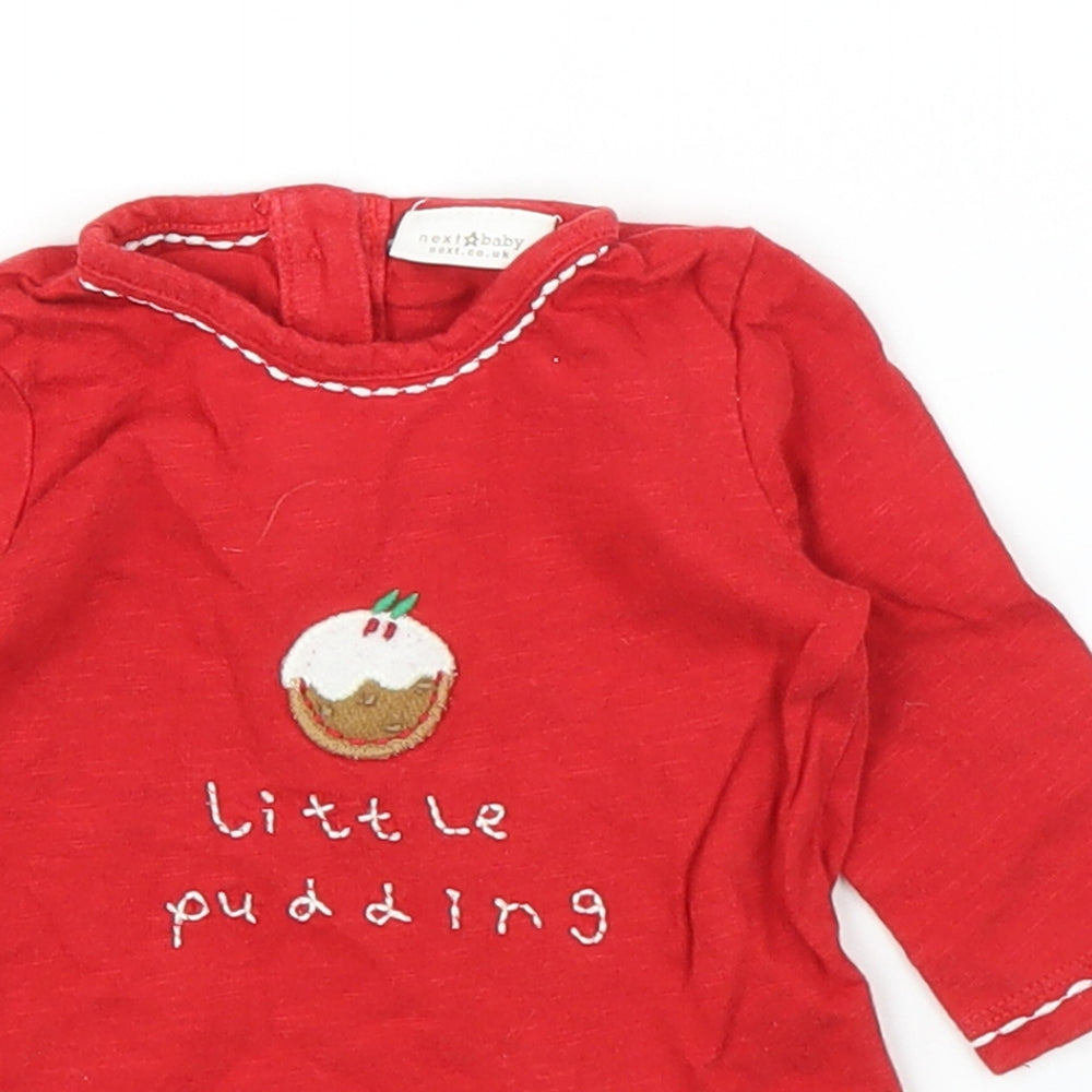 NEXT Girls Red   Basic T-Shirt Size 0-3 Months