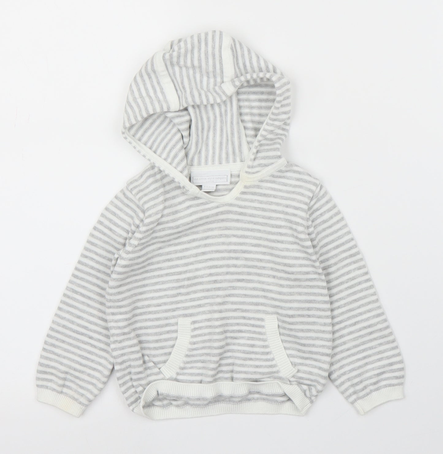White Company Baby White Striped  Pullover Jumper Size 9-12 Months