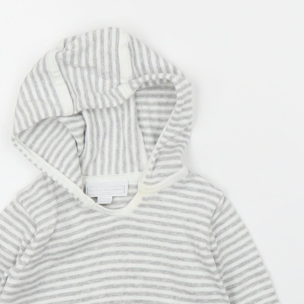 White Company Baby White Striped  Pullover Jumper Size 9-12 Months