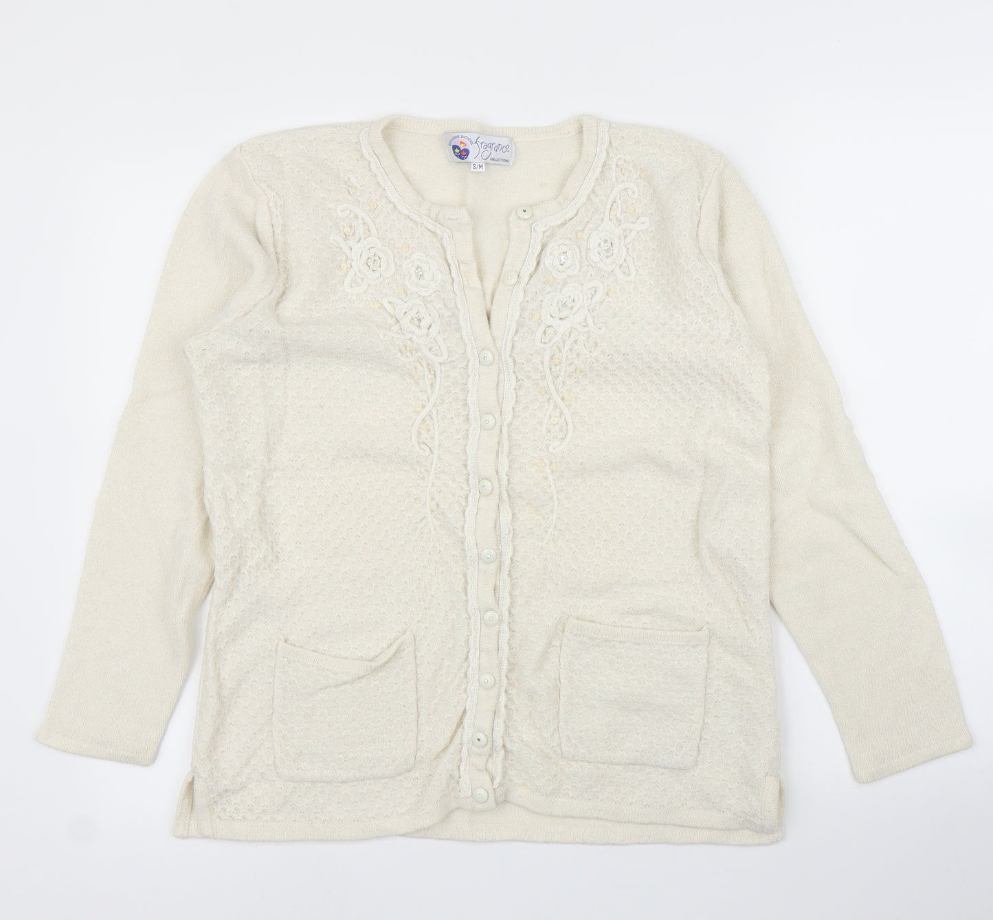 Fragrance Womens Ivory   Cardigan Jumper Size S