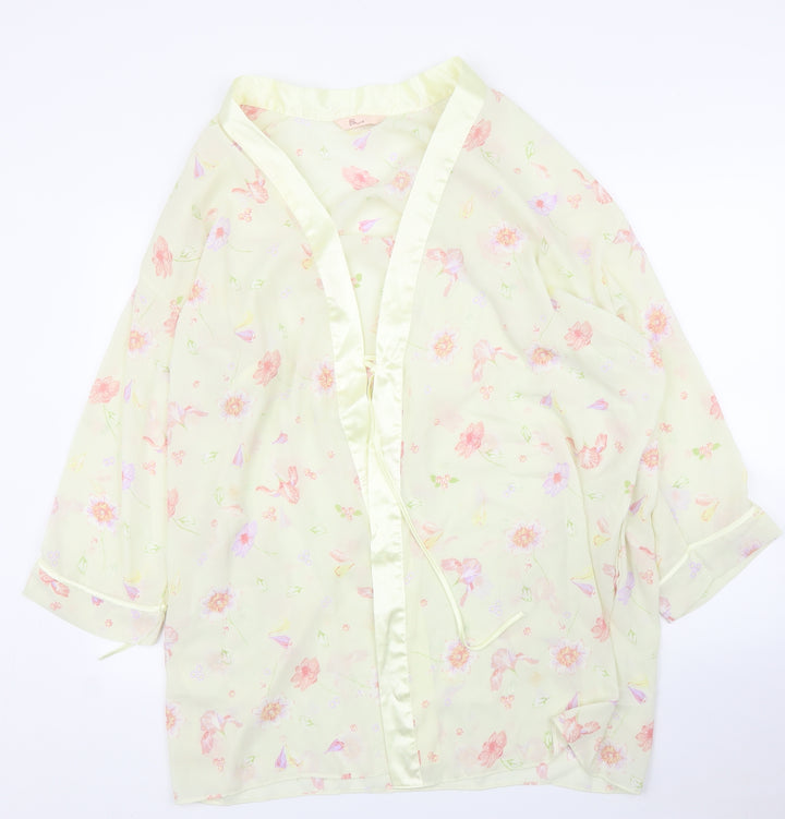 BHS Womens Yellow Floral  Capri Robe Size 12