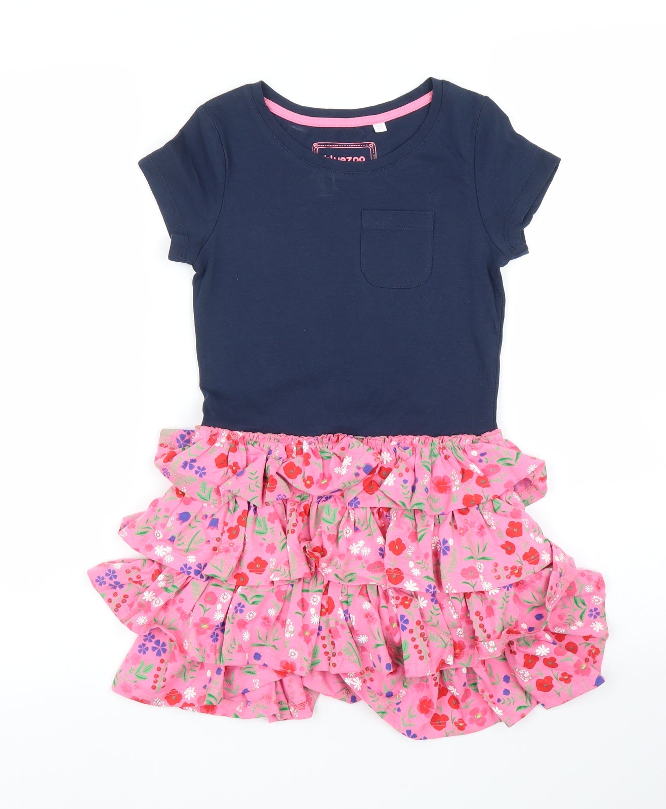 Debenhams Girls Blue Floral  A-Line  Size 6-7 Years