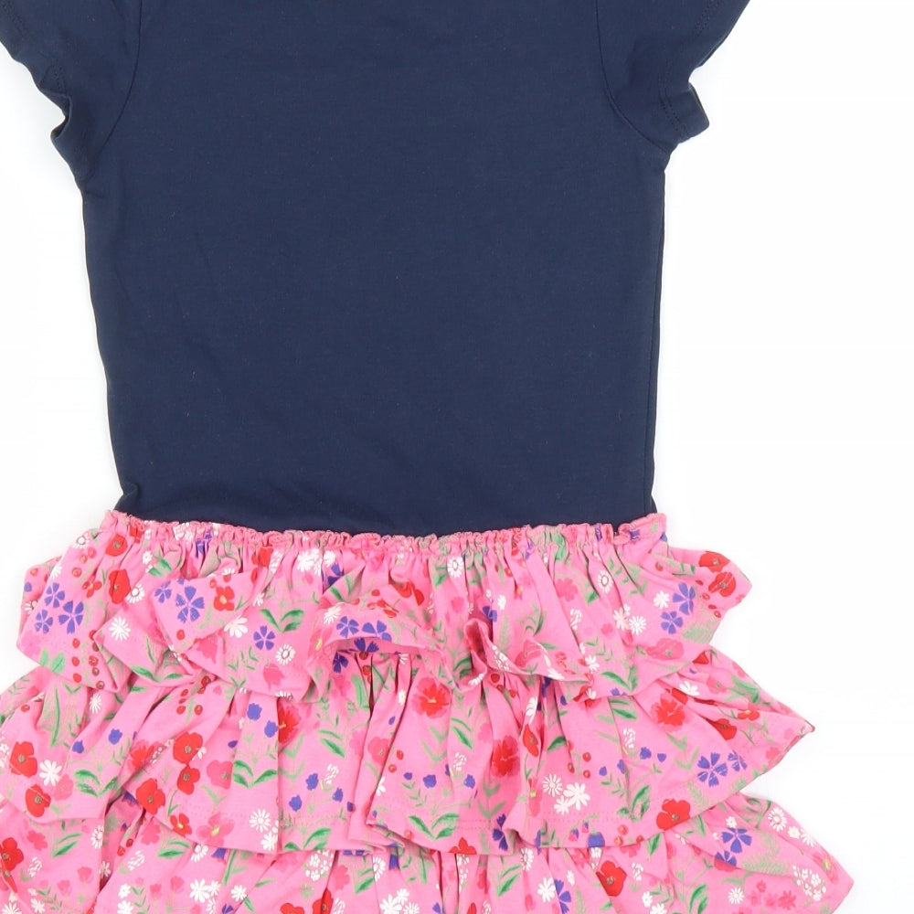 Debenhams Girls Blue Floral  A-Line  Size 6-7 Years