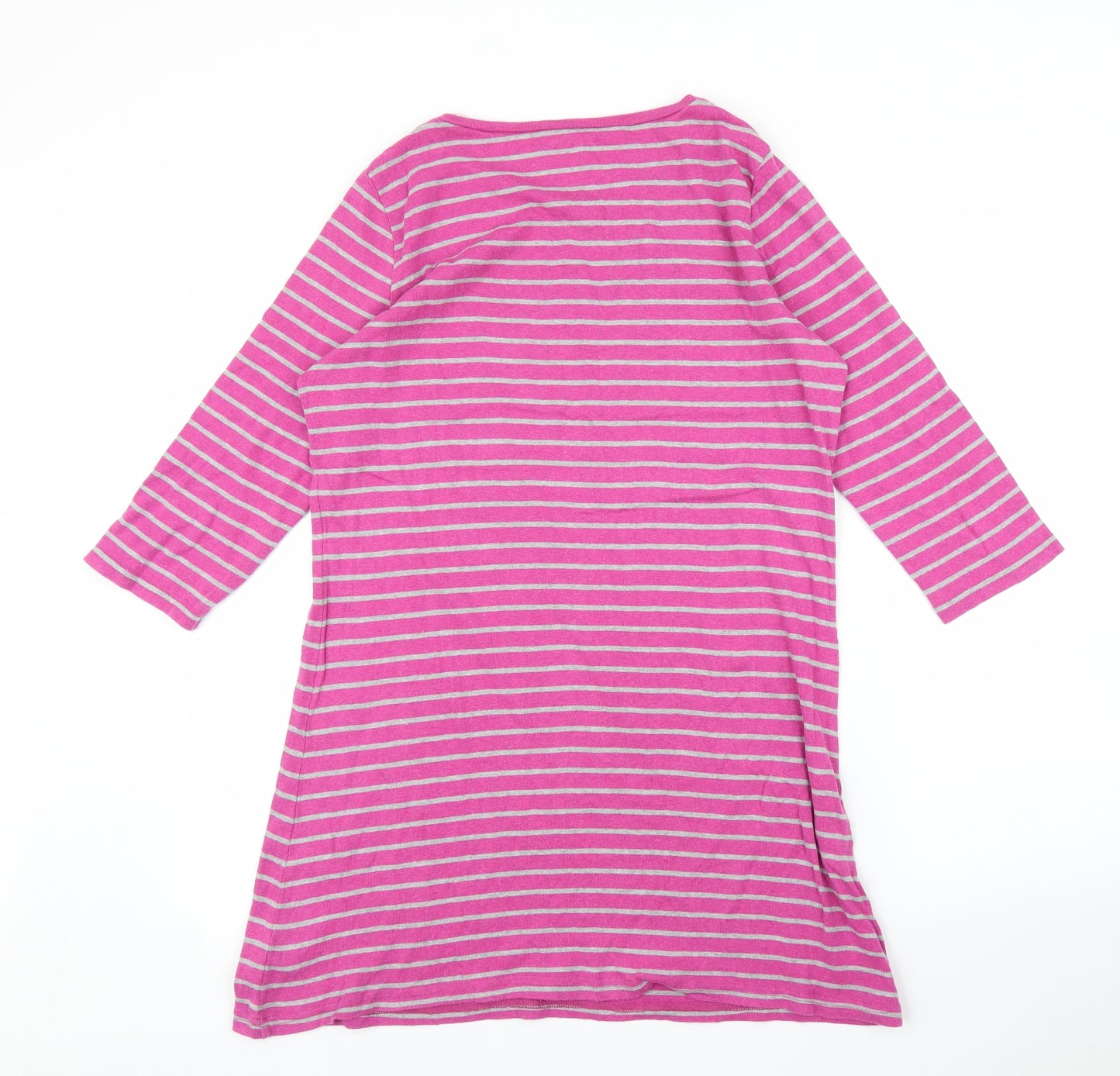 John Lewis Womens Pink Striped  Tunic T-Shirt Size 18