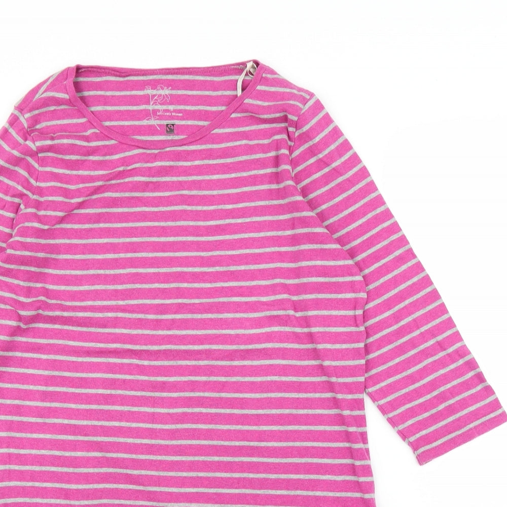 John Lewis Womens Pink Striped  Tunic T-Shirt Size 18