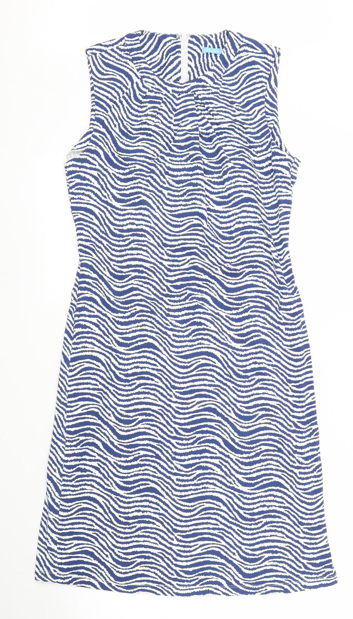 J. McLaughlin Womens Blue Striped Sheath Size S