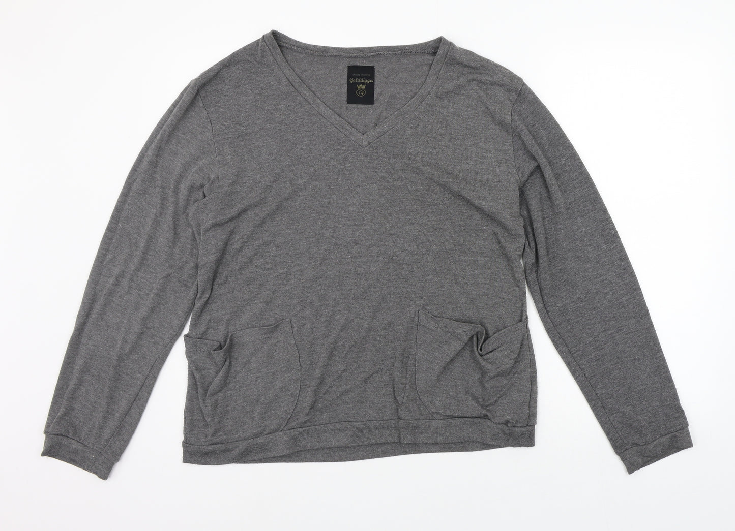 Golddigga Womens Grey   Pullover Jumper Size 14