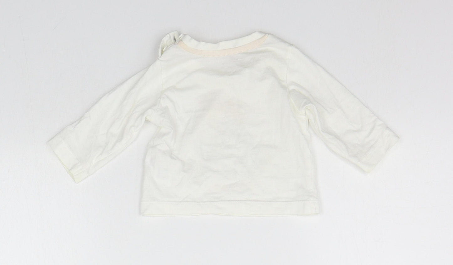 Matalan Baby White   Basic T-Shirt Size 0-3 Months  - ANIMALS