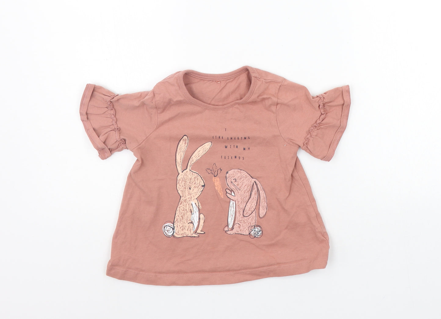 George Girls Pink   Basic T-Shirt Size 2-3 Years
