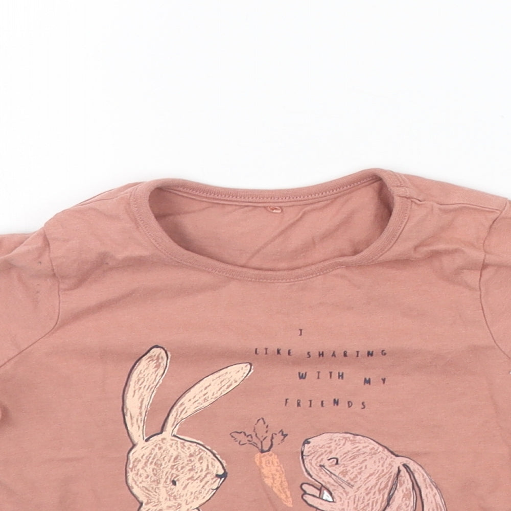 George Girls Pink   Basic T-Shirt Size 2-3 Years