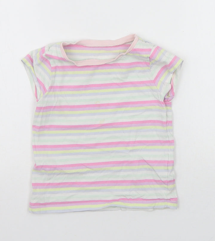 George Girls Multicoloured Striped  Basic T-Shirt Size 2-3 Years