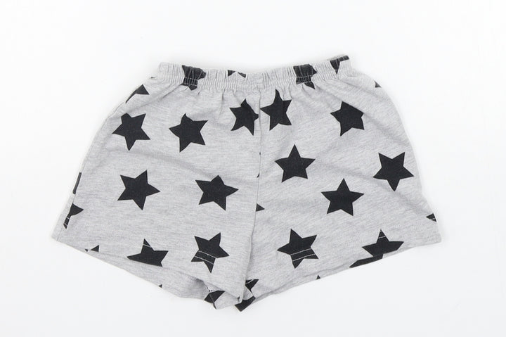 Matalan Girls Grey Geometric Sweat Shorts Size 4-5 Years - STARS