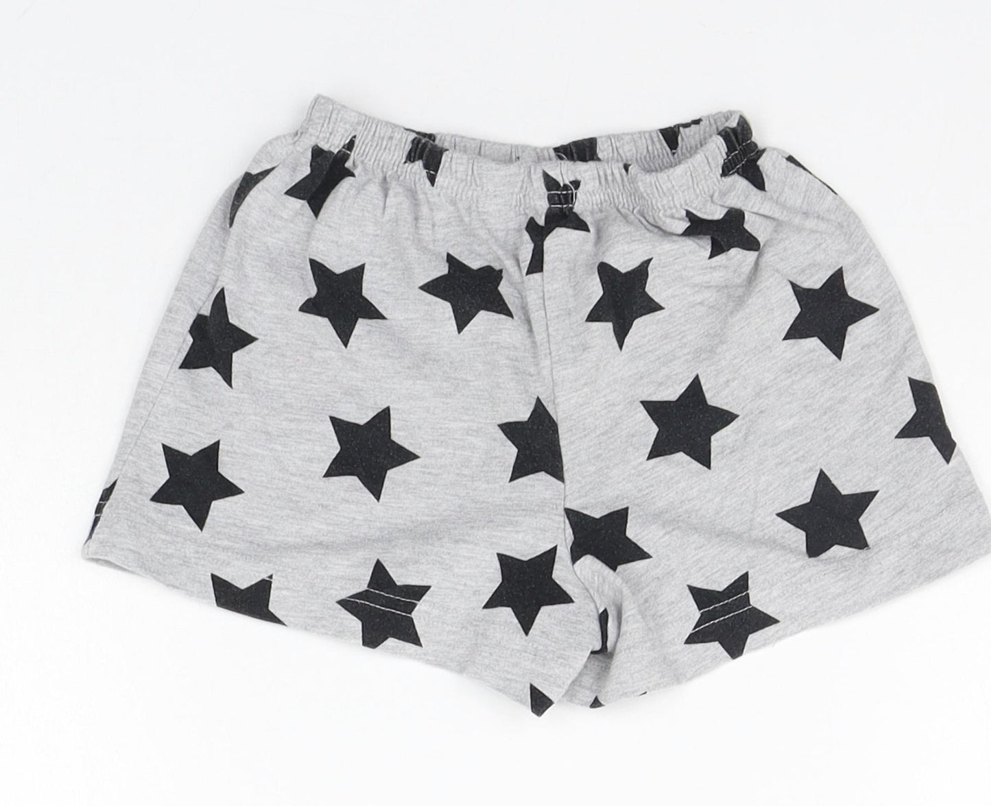Matalan Girls Grey Geometric  Sweat Shorts Size 4-5 Years - STARS