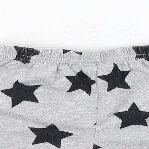 Matalan Girls Grey Geometric  Sweat Shorts Size 4-5 Years - STARS