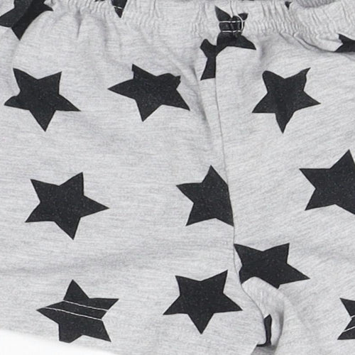 Matalan Girls Grey Geometric  Sweat Shorts Size 4-5 Years - STARS