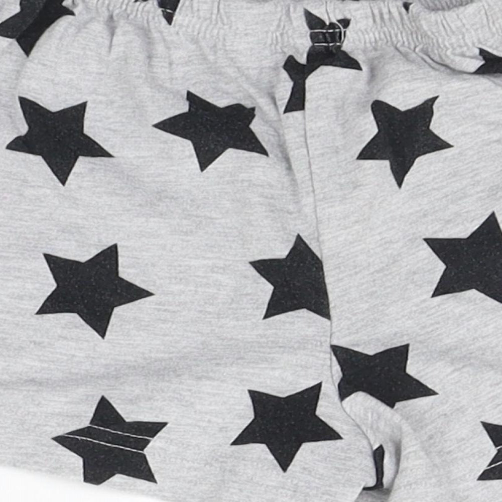 Matalan Girls Grey Geometric  Sweat Shorts Size 4-5 Years - STARS