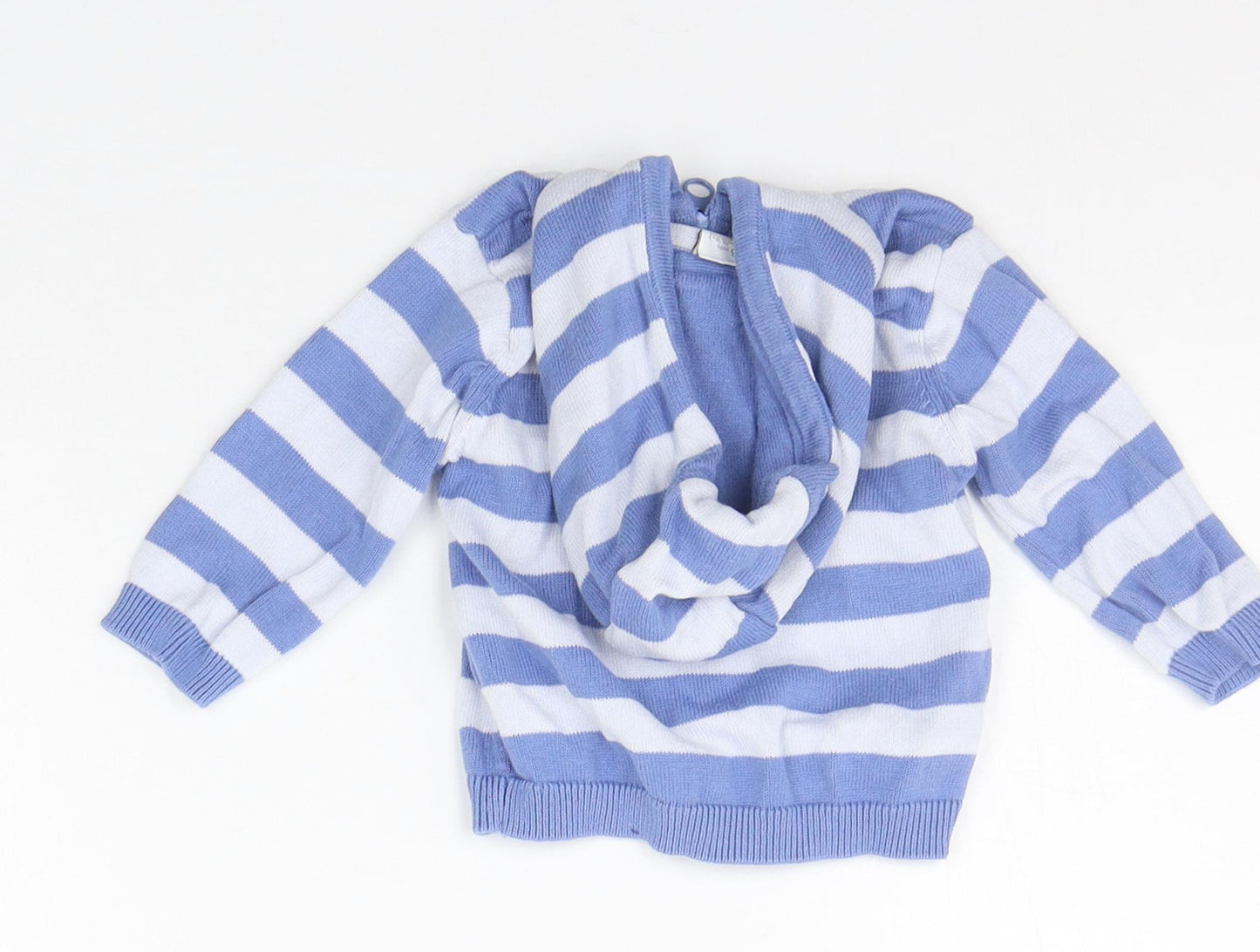 Mini Club Boys Blue Striped  Full Zip Jumper Size 0-3 Months