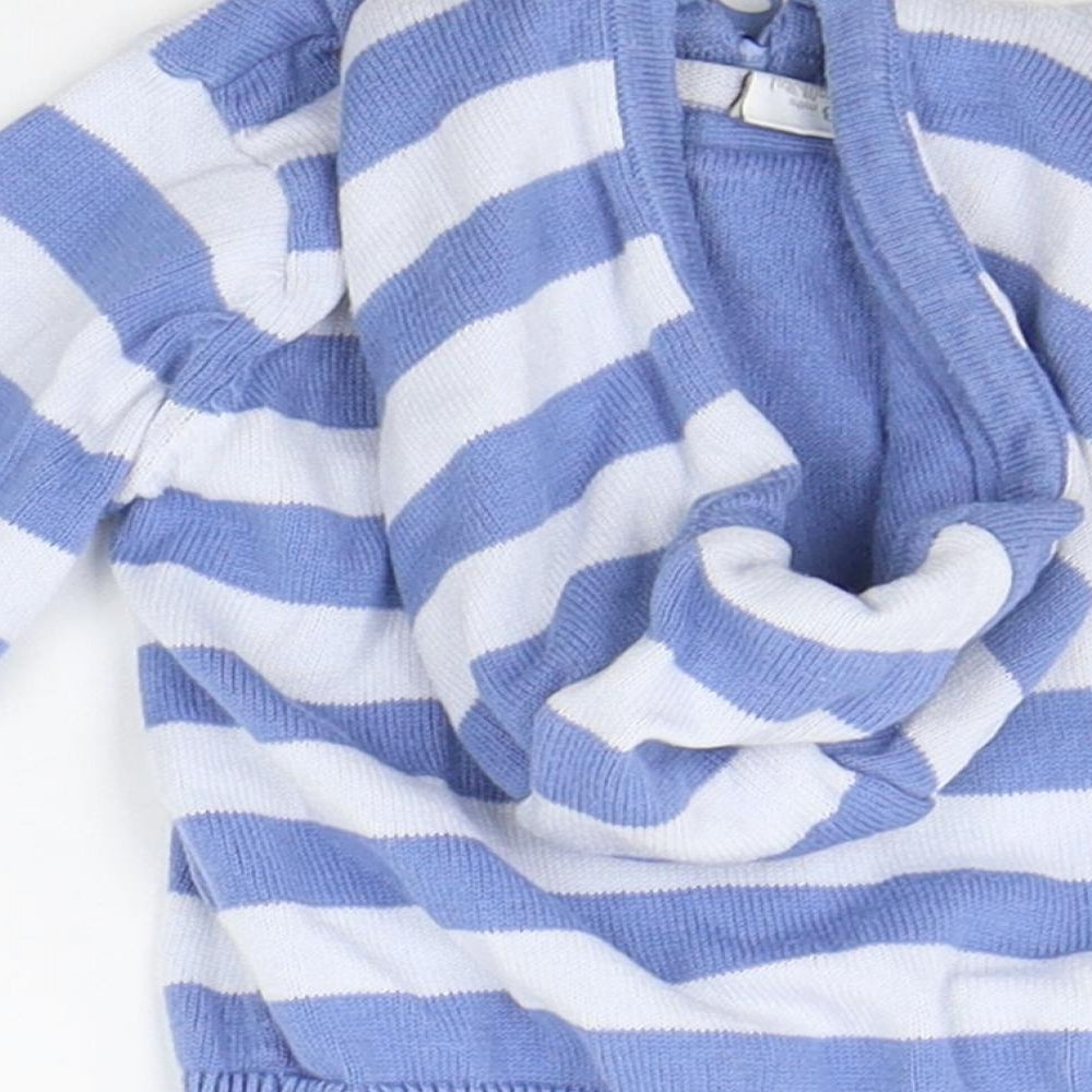Mini Club Boys Blue Striped  Full Zip Jumper Size 0-3 Months