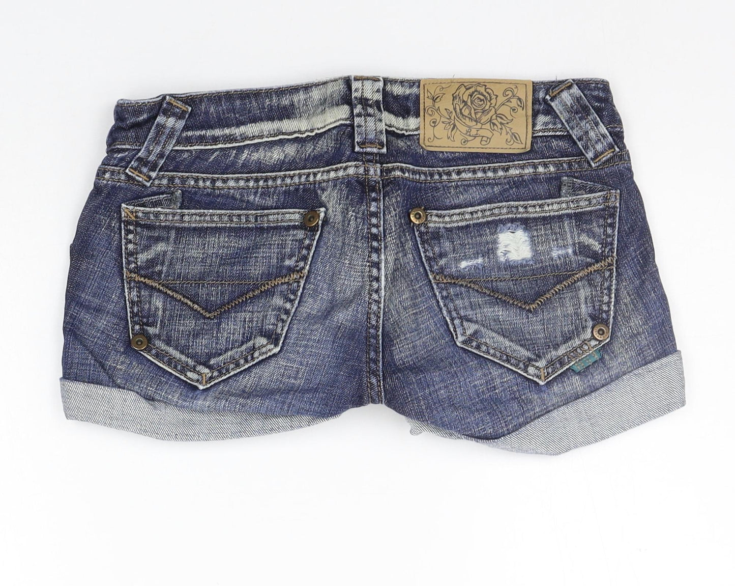 River Island Womens Blue   Cut-Off Shorts Size 6 - DESTRESSED