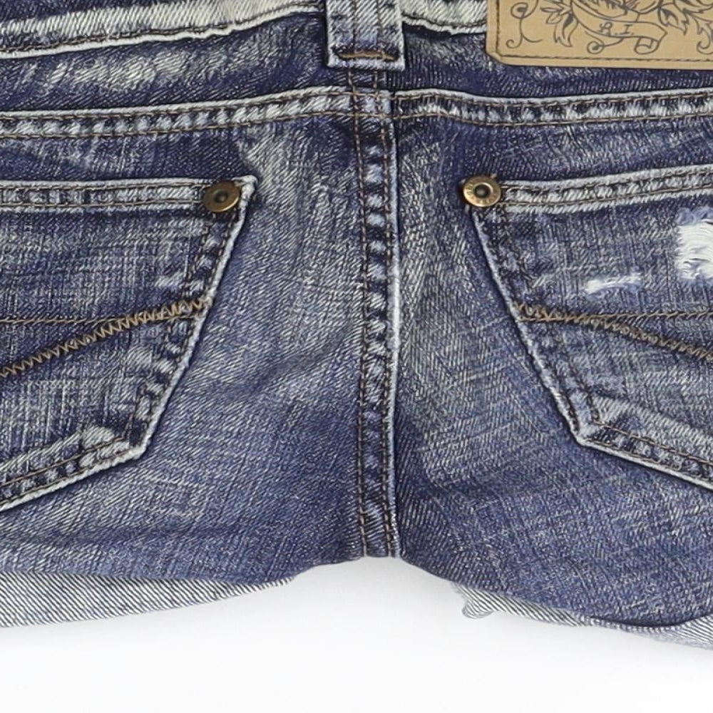 River Island Womens Blue   Cut-Off Shorts Size 6 - DESTRESSED