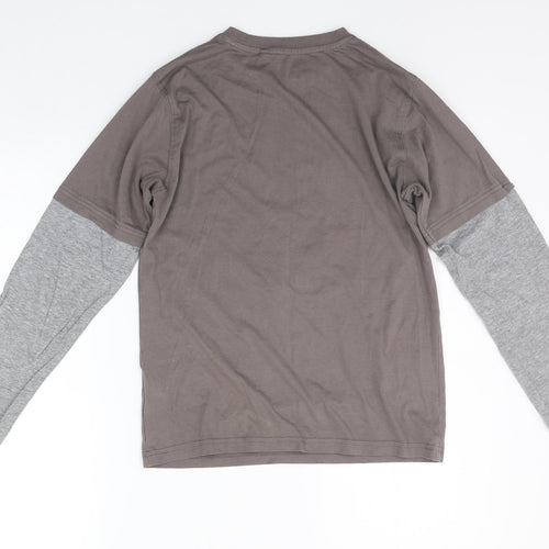 M&Co Girls Brown   Basic T-Shirt Size 11-12 Years