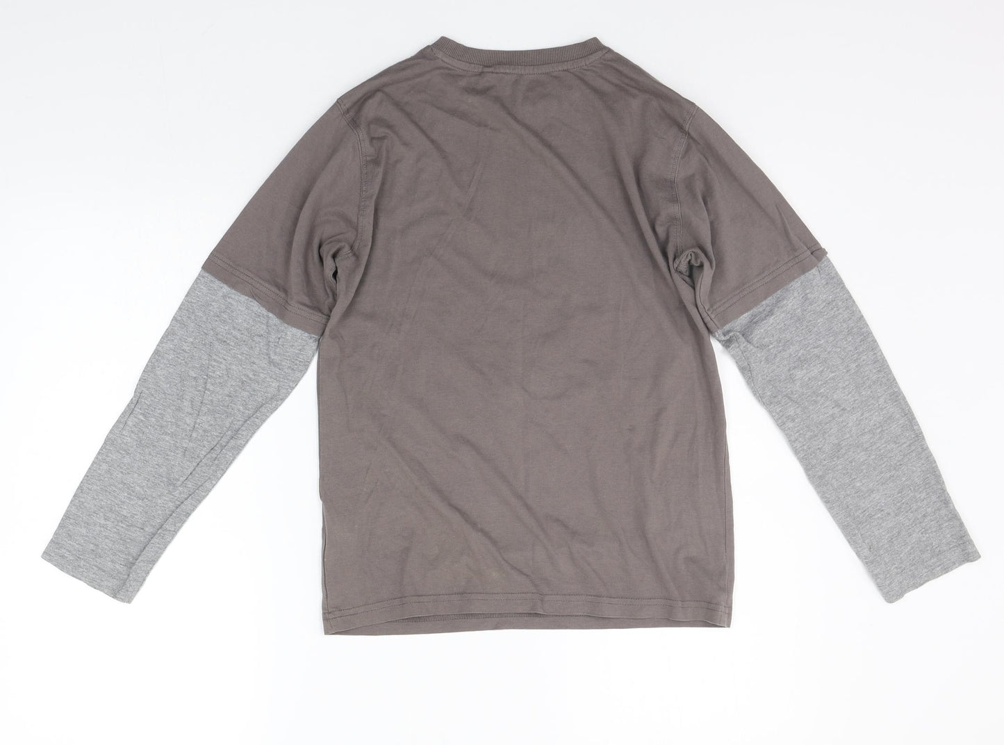 M&Co Girls Brown   Basic T-Shirt Size 11-12 Years