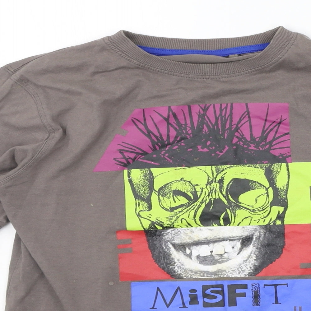 M&Co Girls Brown   Basic T-Shirt Size 11-12 Years