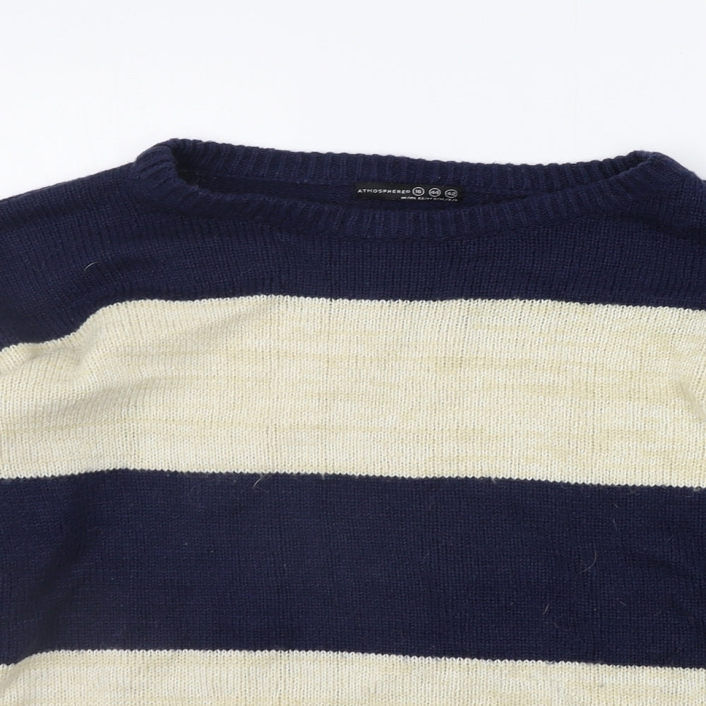 Atmosphere Womens Beige Striped  Pullover Jumper Size 16