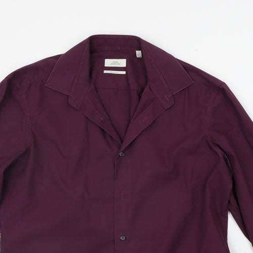 NEXT Mens Purple    Button-Up Size 16.5