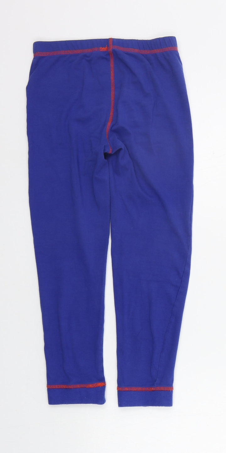 Marks and Spencer Girls Blue Solid Top Pyjama Pants Size 6-7 Years
