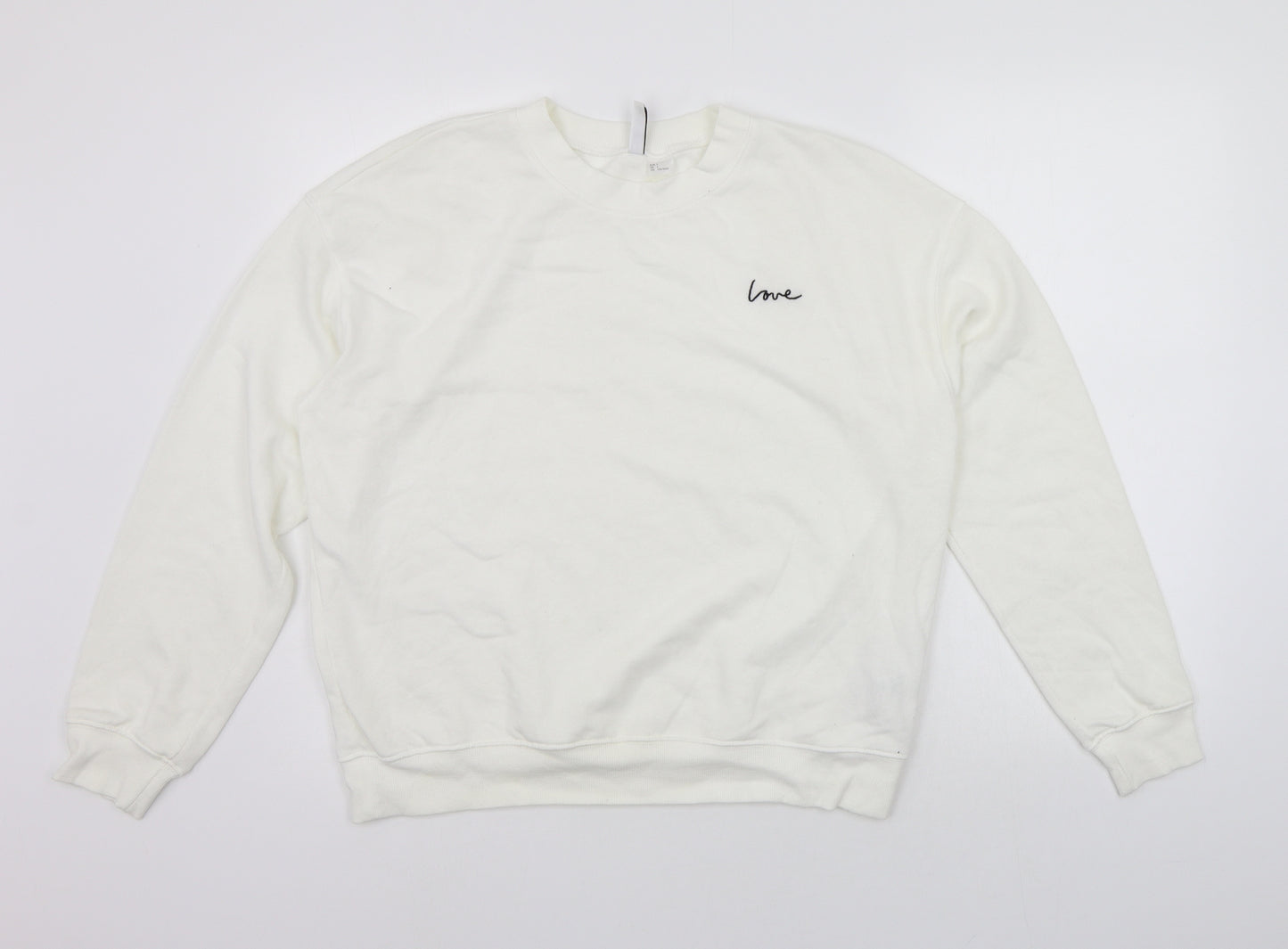 Divided Womens White   Pullover Jumper Size L