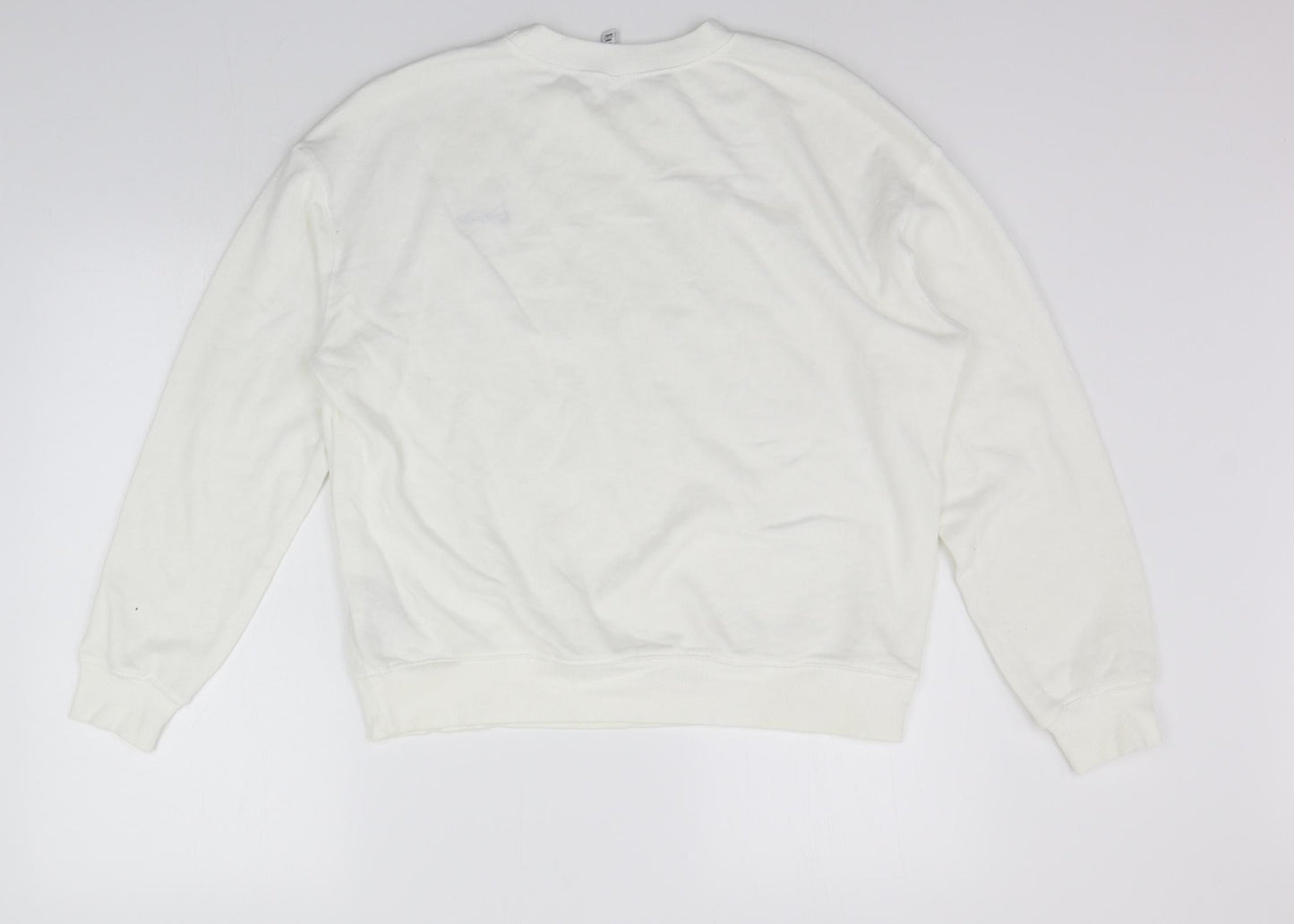 Divided Womens White   Pullover Jumper Size L