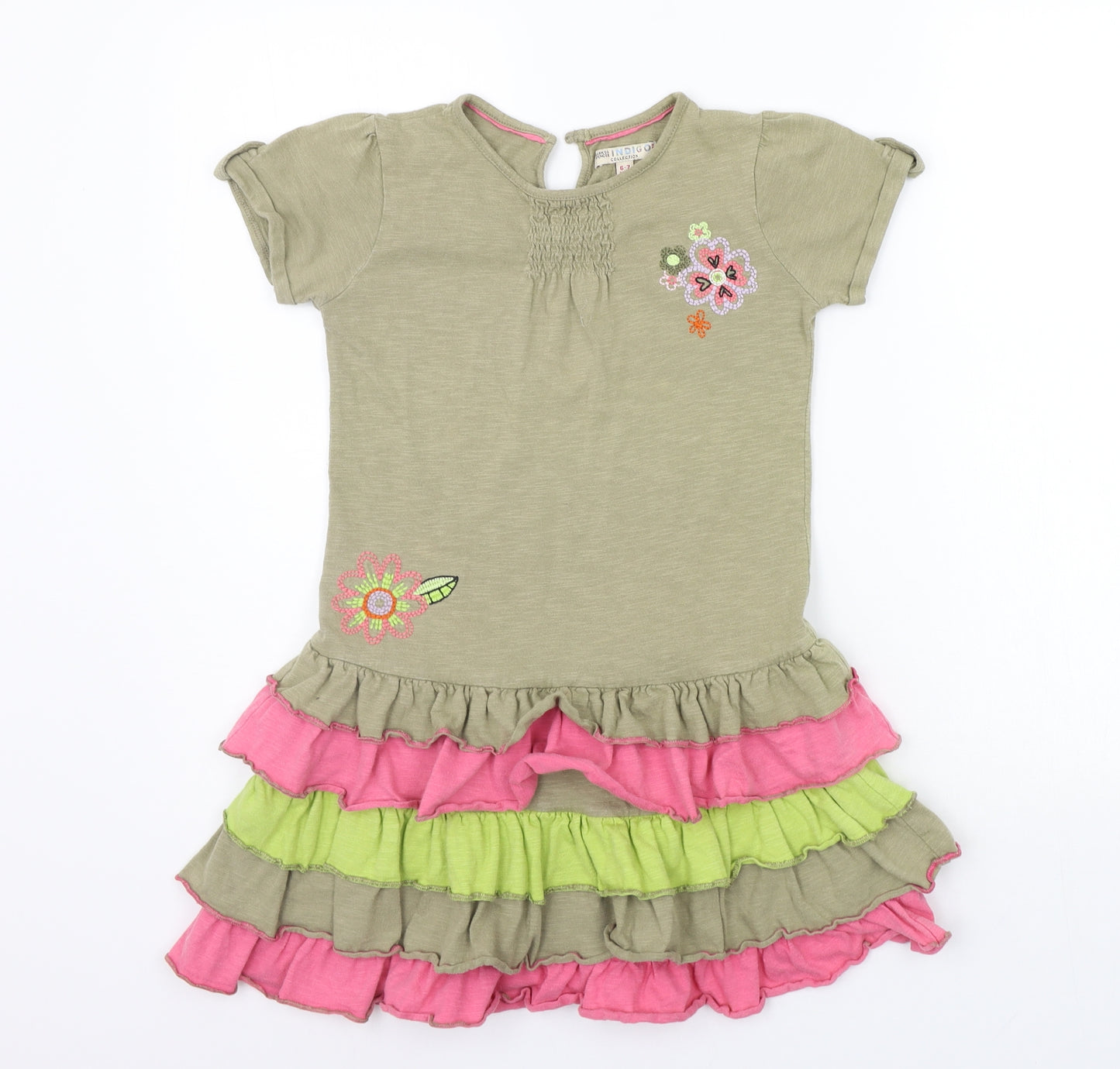 Marks and Spencer Girls Green   T-Shirt Dress  Size 6-7 Years