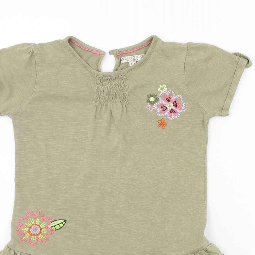 Marks and Spencer Girls Green   T-Shirt Dress  Size 6-7 Years