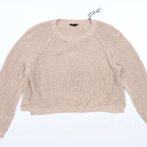 H&M Womens Beige   Henley Jumper Size L