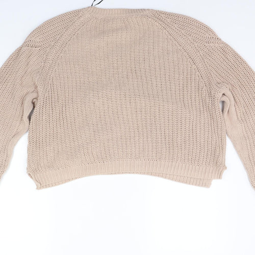 H&M Womens Beige   Henley Jumper Size L
