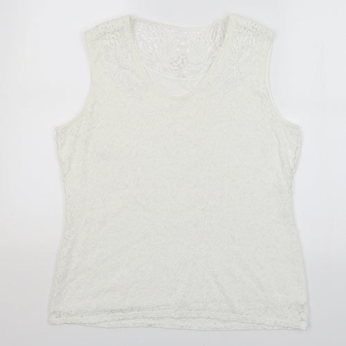 Preworn Womens White   Basic Tank Size 16