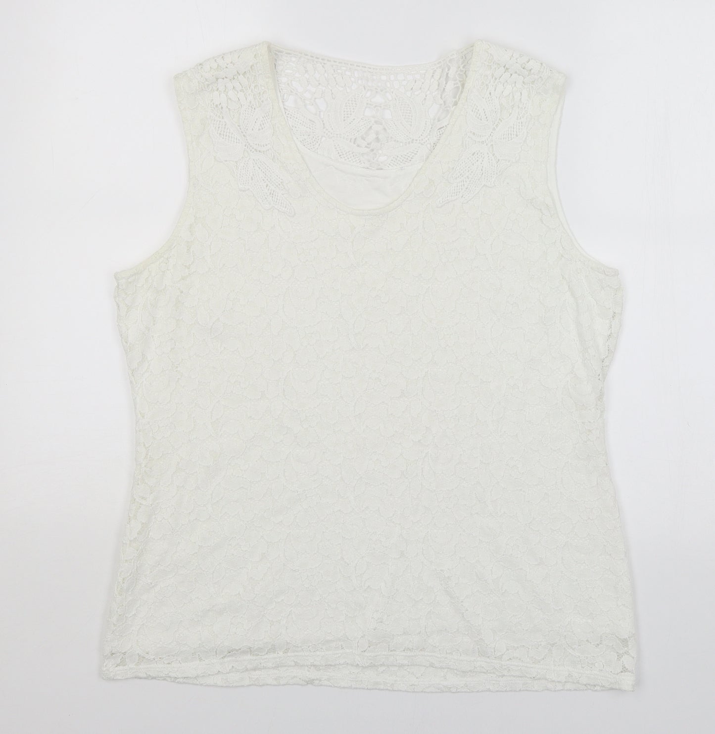 Preworn Womens White   Basic Tank Size 16