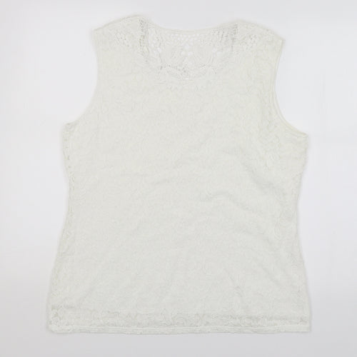 Preworn Womens White   Basic Tank Size 16